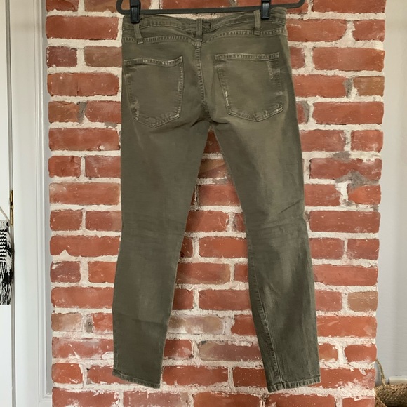 Current Elliott crop skinny jeans 26 olive green - Picture 6 of 8